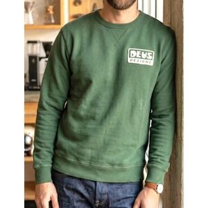 Deus Design Regular Fit Style Organic Cotton Hillside Green Size M Crew Sweater